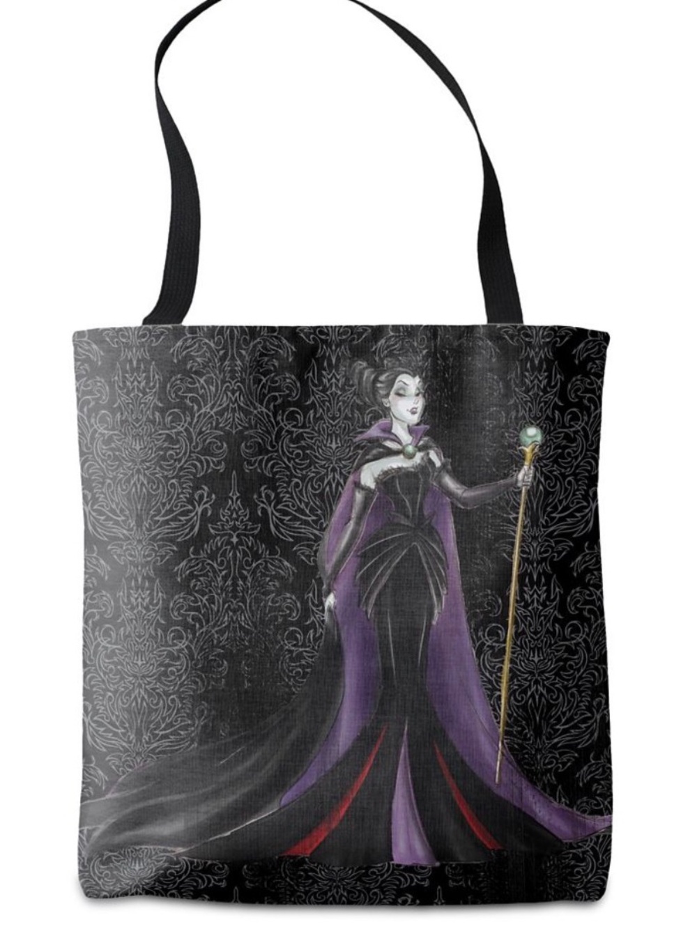 Maleficent Villain-Inspired Black & Purple Tote Bag